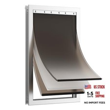 3-Flaps Extreme Weather Dog Door for Exterior Doors Aluminum Extra Large White