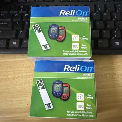 200 ReliOn Prime Blood Glucose Test Strips 100 Ctx2 Exp 9/2027