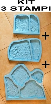 SET 3 FORMEN x FINTA STEIN REKONSTRUIERT ZIEGEL KREIDE BETON FURNIER STONE MOLD