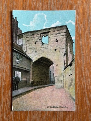 Antike Postkarte Broadgate Coventry Cook Street Gate Shureys Pubs nicht verschickt