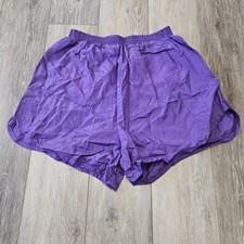 Vintage Made In Usa Running Shorts Hotpants Size Large Purple Windbreaker Lined