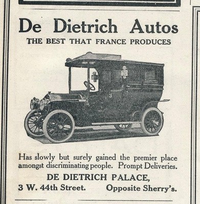 Magazine Ad - 1907 - De Dietrich Autos