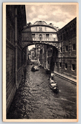 Bridge of Sighs Venice Italy Famous Places Vintage Postcard