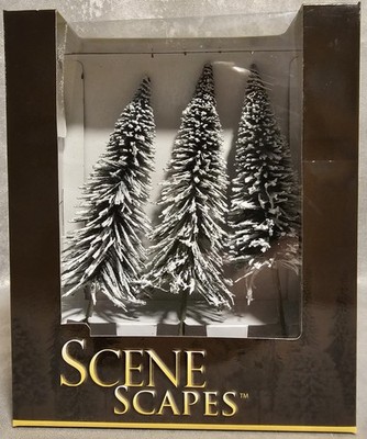 NOS Bachmann Scene Scapes Box of 3 8'' - 10'' Pine Trees w/ Snow 32202 l