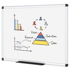 Dry Erase Board/Whiteboard, 36 X 24 Inches, Wall Mounted Board for School Off...