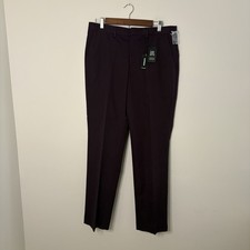 NWT Express Women’s Dress Work Pants 31 X 32 Slim Maroon Burgundy P7