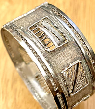 Antique Berber Tuareg 800 SILVER Hinged Cuff Bracelet