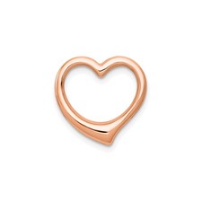 14k Rose Gold Heart Pendant Necklace Women Minimalist Polished Love Anniversary
