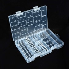 Plastic Battery Storage Case Holds AAA AA 9V C D with Tester