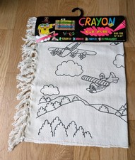 Vintage Fabri Magic Crayon Gear Craft 21" X 34"Rug Crayons Made In USA Kid Child