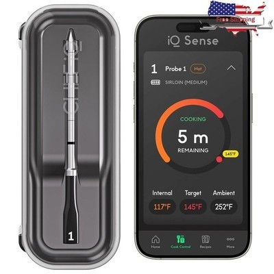 Smart Cooking Thermometer Wireless Bluetooth WiFi 5 Sensors Meat Probe Timer New