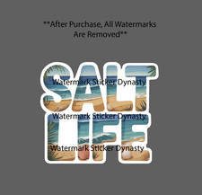 Salt Life Sticker Waterproof Decal Ocean Beach Waves Tropical Shell Gift New