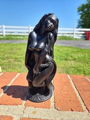 Busty Hawaiian Hula Dancer Statue Vtg Curvy Woman Figurine Retro Tiki Vtg 7.5''