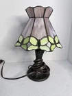 TIFFANY STYLE LAMP / Vintage Stained Glass Table Top /metal base