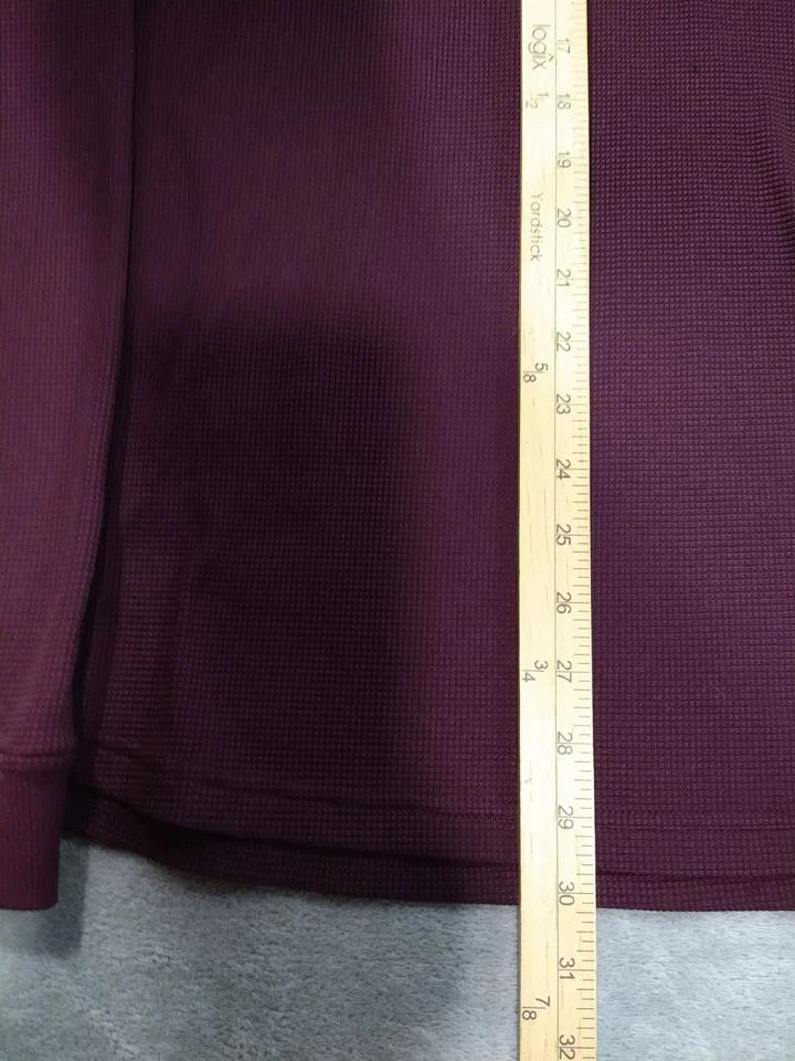 Camisa Under Armour Para Hombres 2XL Roja Tejida Gofre Térmica Cuello Redondo Pullover Suelto Foto 3 de 4