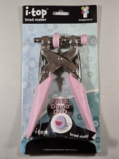 Imaginisce I-Top Punch Tool Brad Maker Pink Handles Scrapbooking Crafts EUC