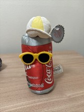 Coca Cola 6" Bean Bag Can Plush with Shades 1997 Stuffed Toy W Tags