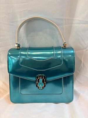 Auth Bvlgari  Leather Serpenti Forever Metallic Shoulder bag