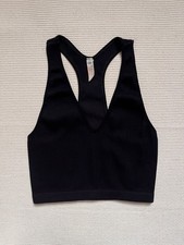 Free People FP MOVEMENT Free Throw Crop Tank in Black Size MEDIUM