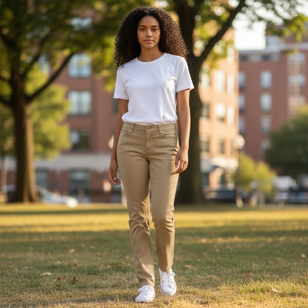 Lee Flex Motion Mid Rise Straight Leg Womens Khaki Pants Size 12 Short