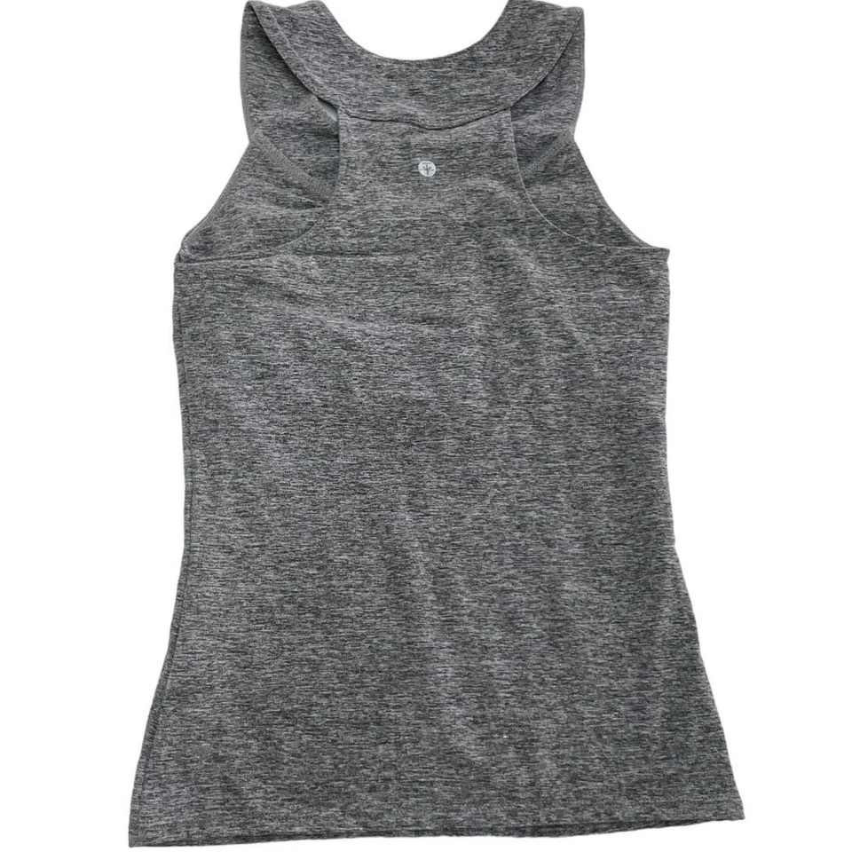 Regata Soybu Feminina X Pequena Cinza Preta Couro Ajuste de Lótus Atlético - Imagem 2 de 4