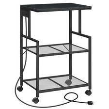Mobile Printer Stand, 3-Tier Industrial Printer Cart with Power Outlets and 2...