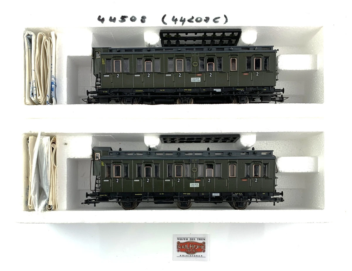 CM141 ROCO H0 44207C - LOTE 2 COCHES VIAJEROS A COMPARTIMENTOS DRG 2ª CLASE