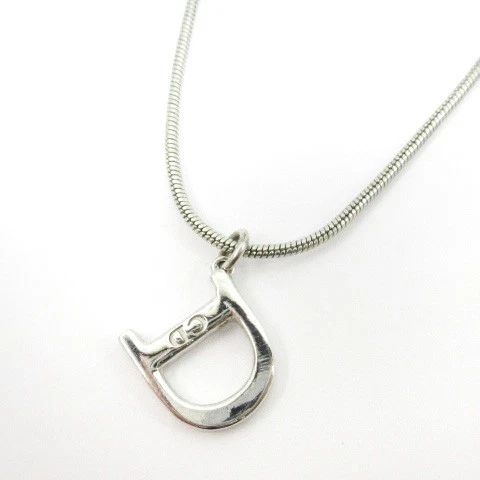 Collana Y0717 Christian Dior logo D gioielli in argento usata