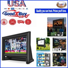 Inflatable Outdoor Movie Screen 12.6 ft with Air Blower  Storage Bag - Quick...