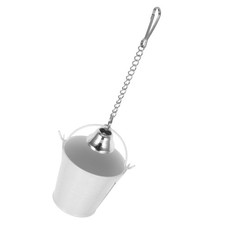 Small Metal Bird Cage Food Holder Parrot Feeder Cup With Bell Hanging Food Dish