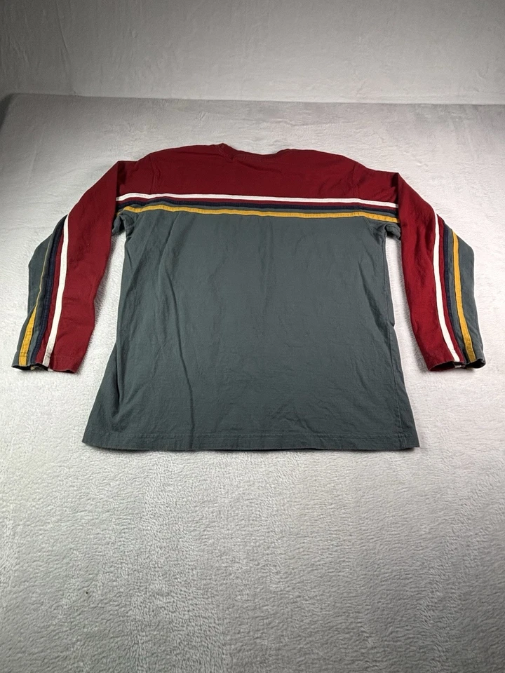 VINTAGE Guess Shirt Boy's Red/Gray/Yellow/White Stripes Long Sleeve Sz Large VTG - Image 2 of 4