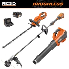 18V Brushless Cordless String Trimmer, 510 CFM Leaf Blower, and 22 In. Hedge Tri