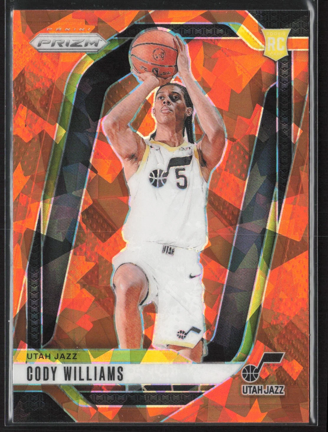2024-25 Panini Prizm #232 Cody Williams Prizm Orange Ice Rookie RC