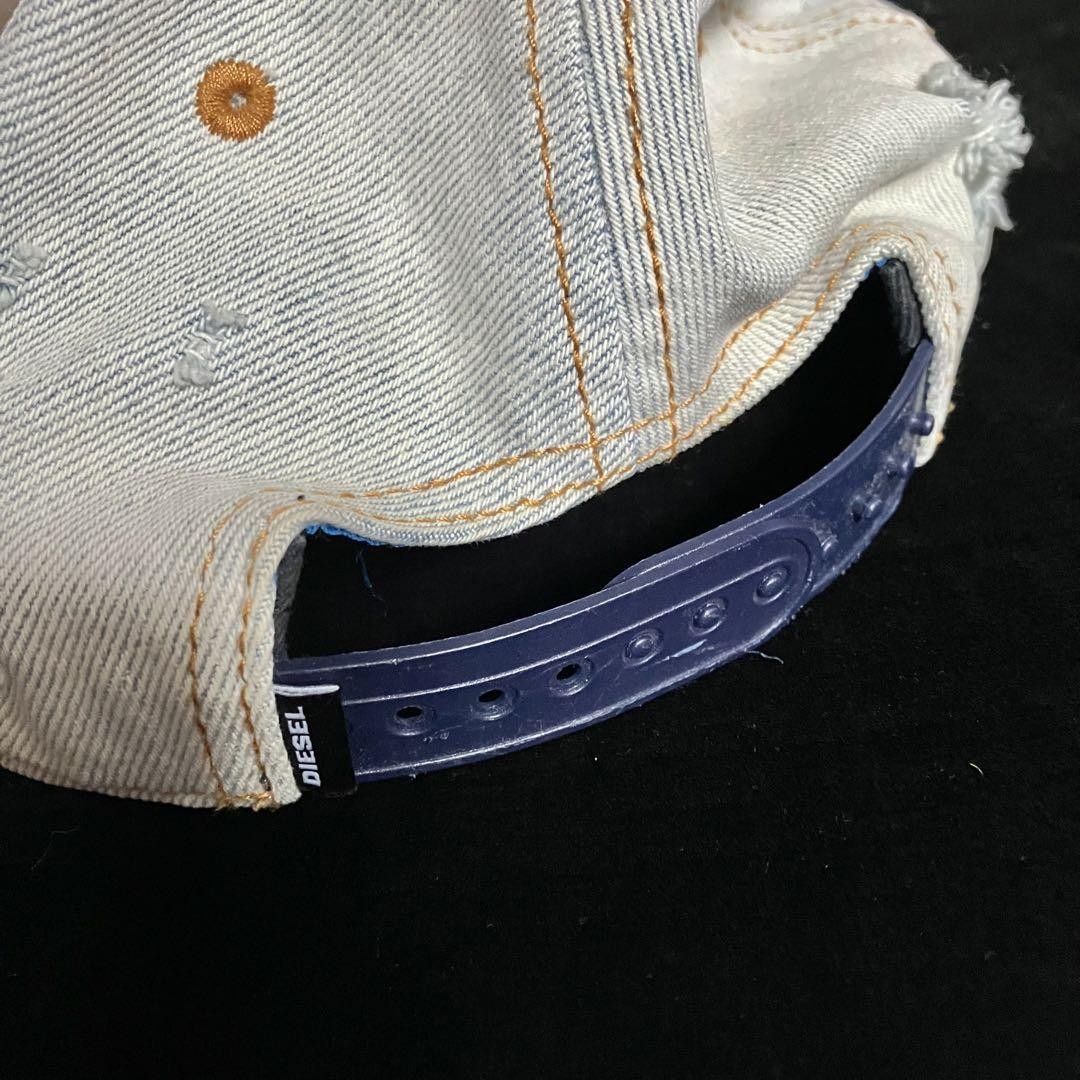 Diesel Men Denim Cap Damage Processing Y2K Size Free Luxury