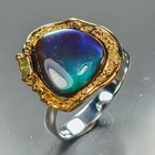 Popular fashion Natural Ammolite Ring 925 Sterling Silver Size 8.5 /R482545