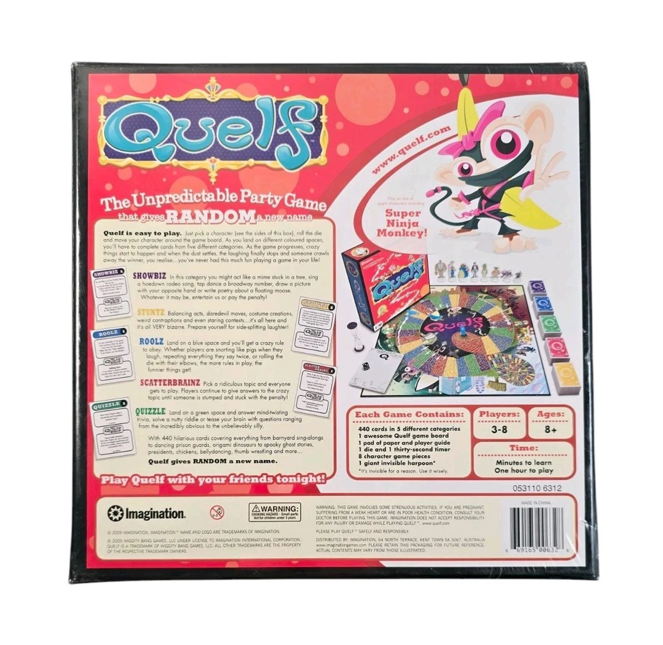 New - Quelf Board Game 2009 Imagination The Unpredictable Random Party Game - Image 2 of 4