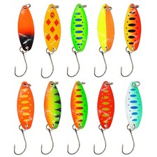 10Pcs Steel Single Hook Spinner Baits Sequins Lures Bass Spinner Spoon Swimbait