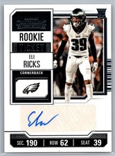 Eli Ricks 2023 Panini Contenders Rookie Ticket Auto Auto Philadelphia Eagles