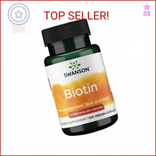 Swanson Biotin Vitamin B7 5000 mcg 100 Capsules