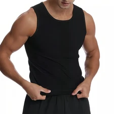 Gynecomastia Compression Tank Top Sweat Sauna Vest Fitness Body Shaper Shirt USA