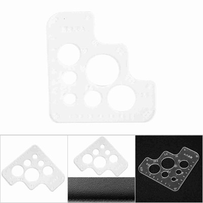 Clear Acrylic Circle Corner Hole Stitching Template Stencil Leather Positioning