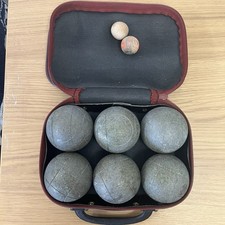 Vintage Petanque Boules Obut  Leatherette Carry Case (3 Of Each Boule)