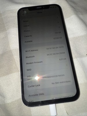 Apple iPhone 12 128GB Black Unlocked GSM/CDMA 100% Battery No Face ID Read Discr