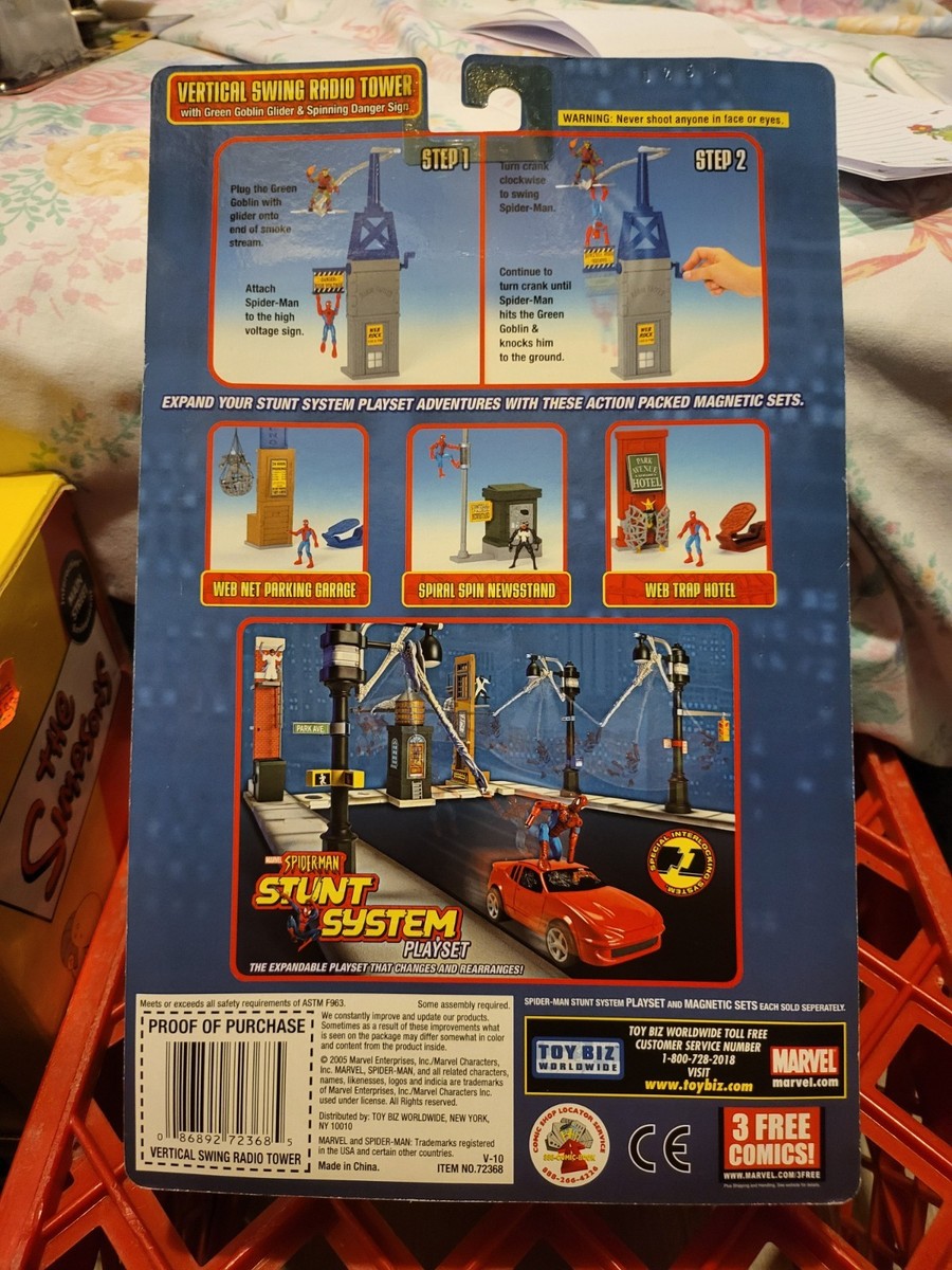 Spiderman Stunt System Magnetic Action Set Vertical Swing Radio