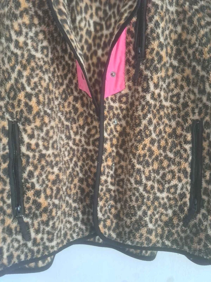 American Eagle Faux Fur Leopard Jacket - Image 3 of 4