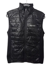 Marmot Puffer Vest Womens MediumBlack Full Zip Polartec Insulated Quilted Hiking