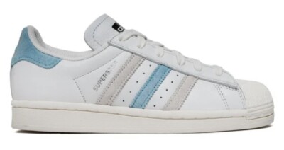 Adidas Superstar Men's Size Casual Shoe White Blue Sneaker