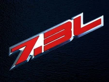 2 FORD F250 F350 POWERSTROKE 7.3L TURBO DIESEL ENGINE EMBLEMS BADGE RED PAIR