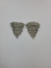Vintage Signed Musi Rhinestone Shoe Clips