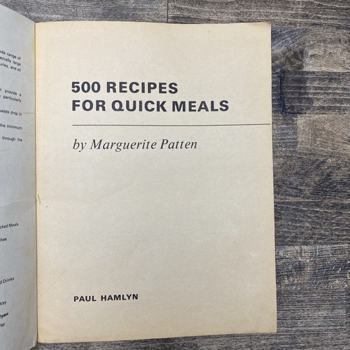 500 Rezepte schnelle Mahlzeiten von Marguerite Patten 1968 Kochbuch Vintage selten - Bild 3 von 5